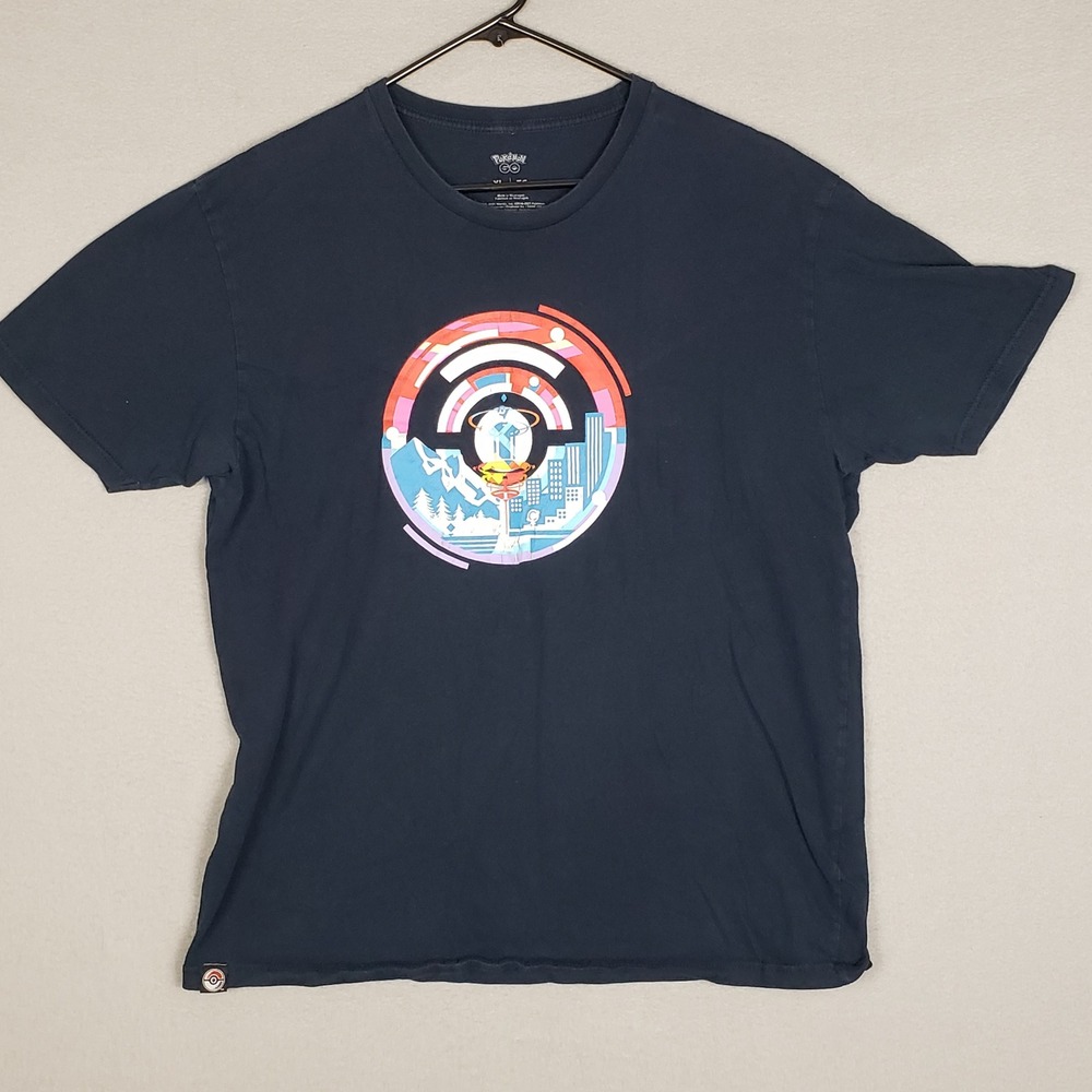 Pokemon Go Fest 2021 Graphic Tee Shirt Navy Blue Event Merch Pokeball‎ Size XL